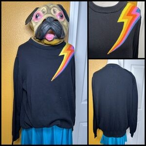 Rad, OZKNITSTORE, rainbow lightning bolt sweater!!